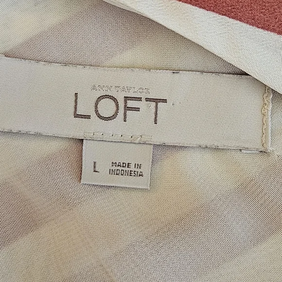 LOFT Red and White Sleeveless V-Neck Sundress - Picture 3 of 3